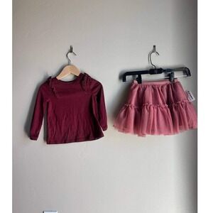 Old Navy Ruffle Top Tulle Skirt Outfit Bundle 2T Clean Girl Balletcore Soft Girl